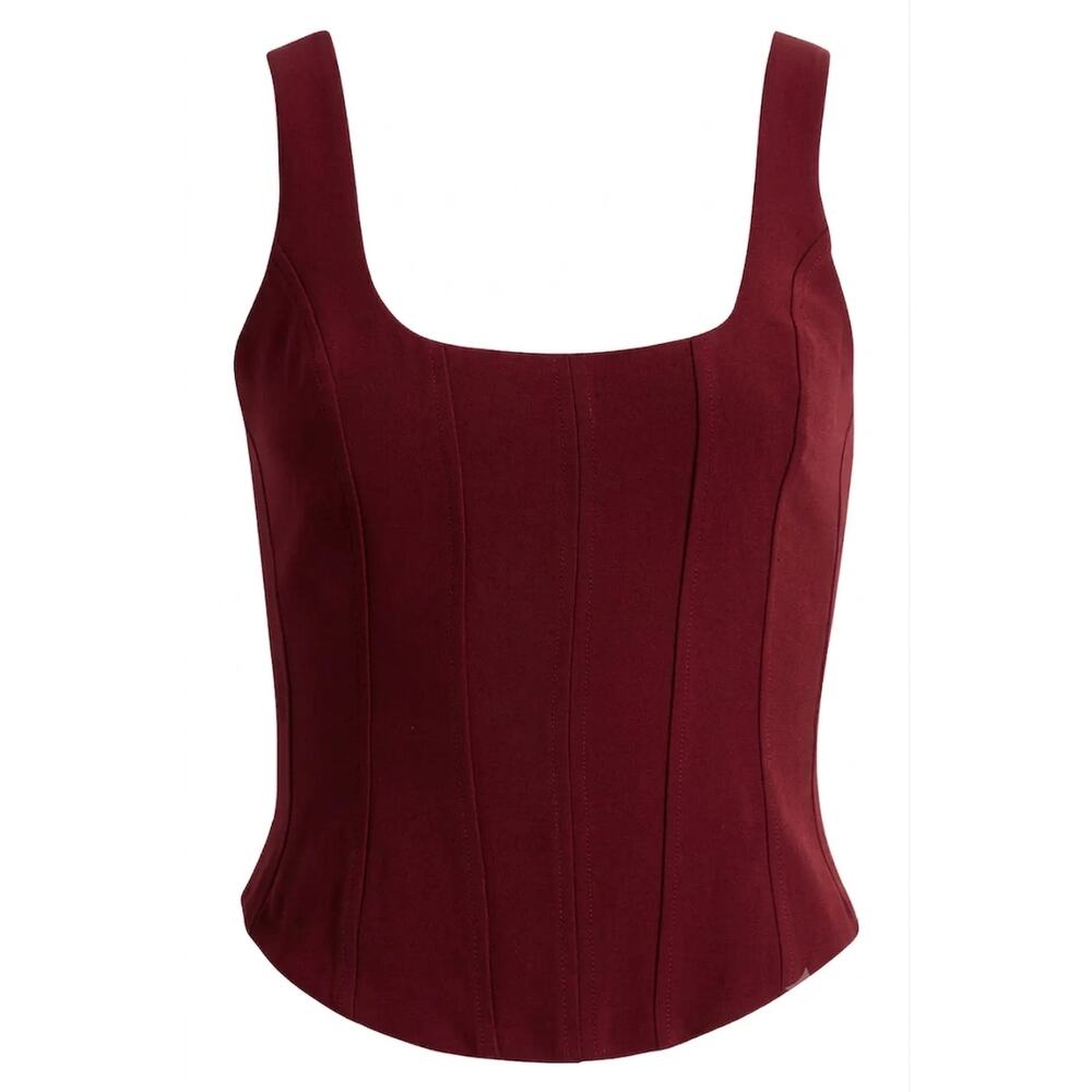 NWT Reformation Seren Top in Chianti Crimson Red Size 2 - Picture 7 of 8